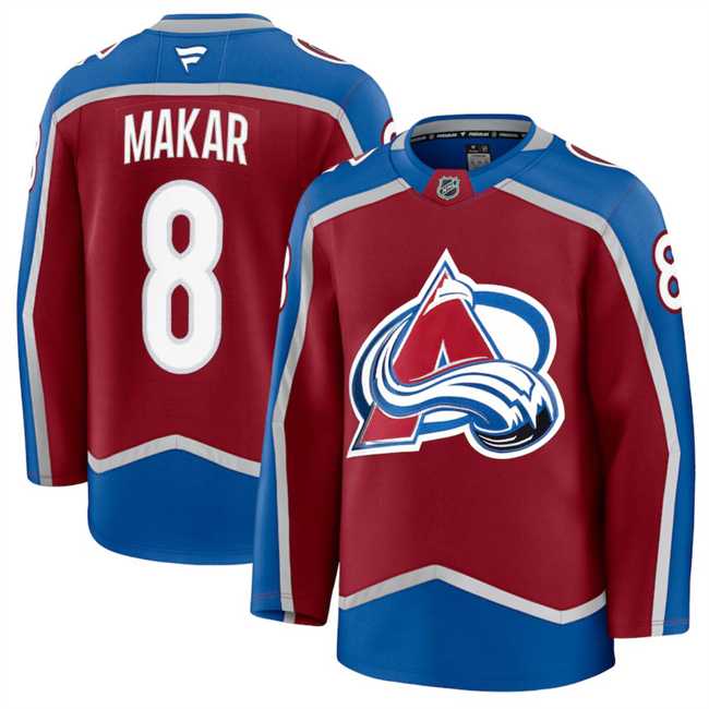 Men%27s Colorado Avalanche #8 Cale Makar Burgundy 2024-25 Home Stitched Jersey Dzhi